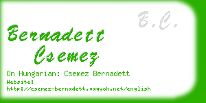 bernadett csemez business card